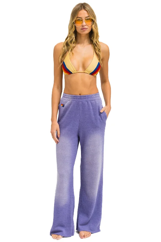 ESSENTIAL WIDE LEG POCKET SWEATPANTS - FADED GRAPE