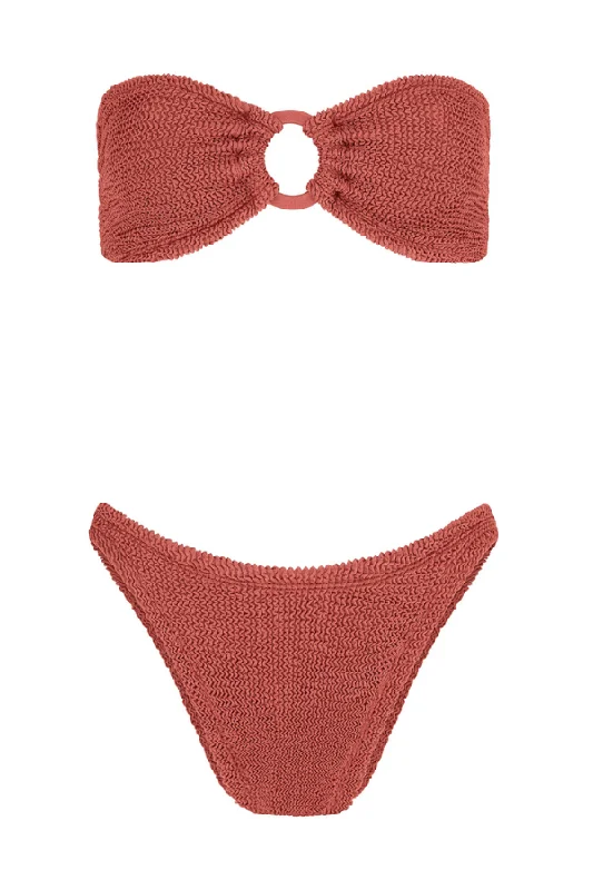 Gloria Bikini With Fabric Covered Hoops Metallic Rosewood