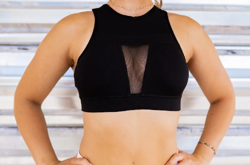 Chestee The Tiffany - Jet Black Sports Bra