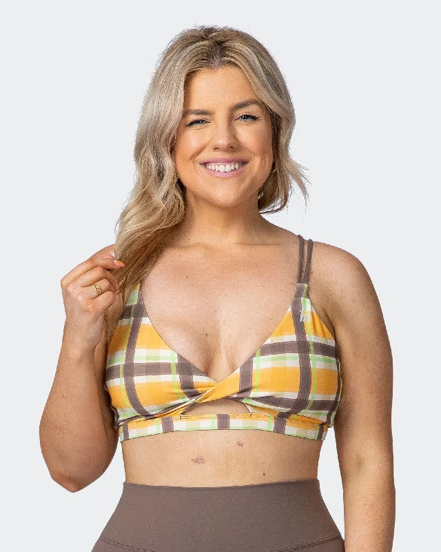 Whirlwind Bralette - Checked Out Print