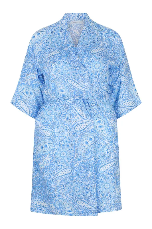 Paisley Blue Robe Short