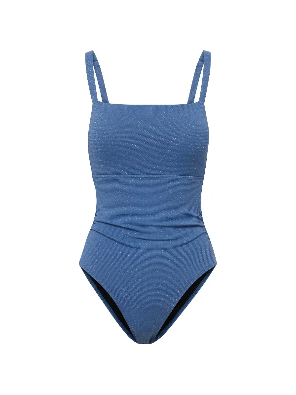 Jori One Piece In Steel Blue Metallic Pique