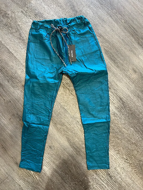 Venti6 Pleather Jogger Pants TEAL