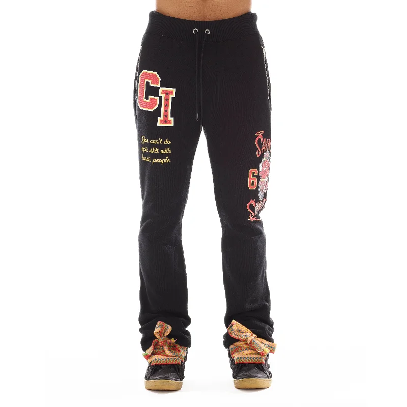 HIPSTER SWEATPANTS "VARSITY" IN BLACK