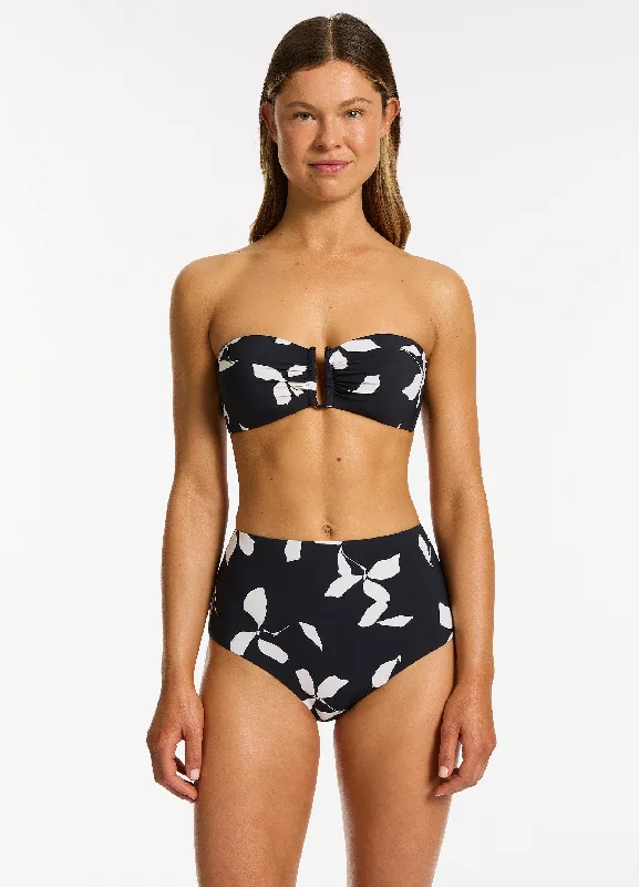 Elora Bloom Moulded Bandeau Bikini Top - Black