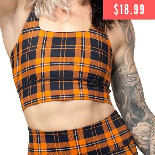 Longline Bra | Pumpkin Patch Plaid