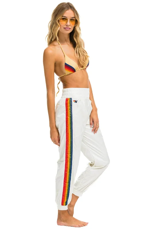 5 STRIPE HI RISE WIND PANT - VINTAGE WHITE