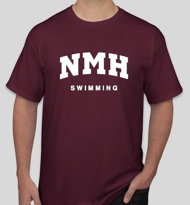 Port & Company Core Cotton Tee in Maroon with Team Logo - NMH