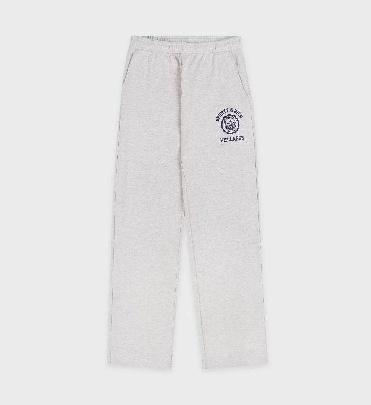 Emblem Straight Leg Sweatpant - Heather Gray/Navy