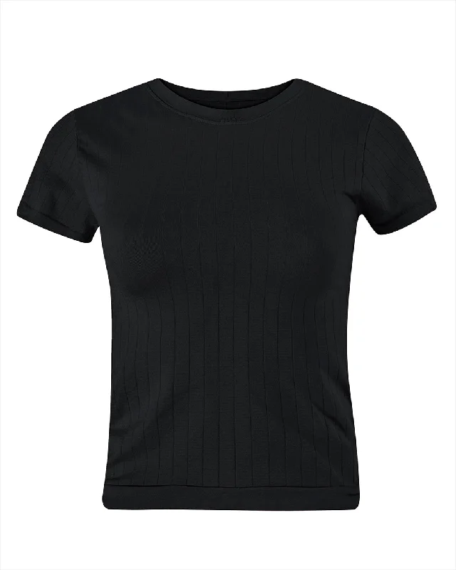 FLAT RIBBED SAPIENT T-Shirt | Black