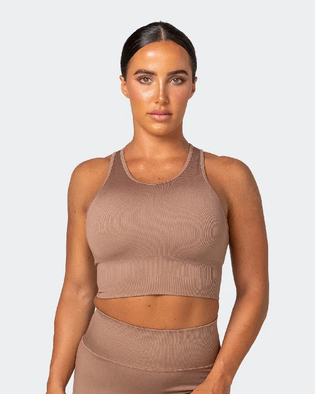 Longline Seamless Bra - Biscuit