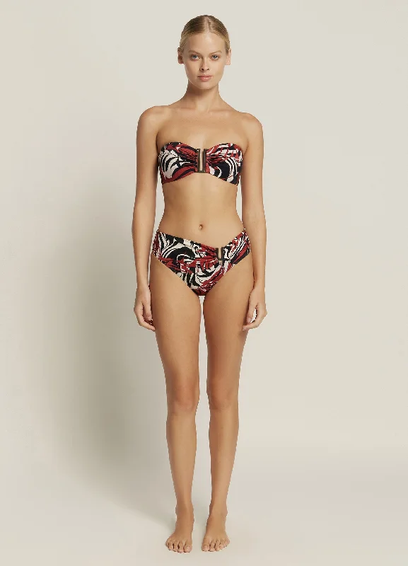 Casa Lucia Bandeau Top - Desert Red/Black