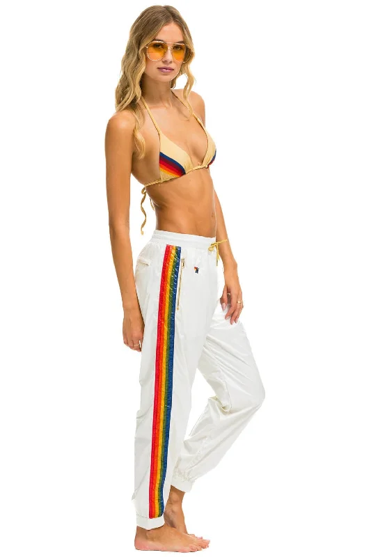 5 STRIPE WIND PANT - VINTAGE WHITE GLOSSY