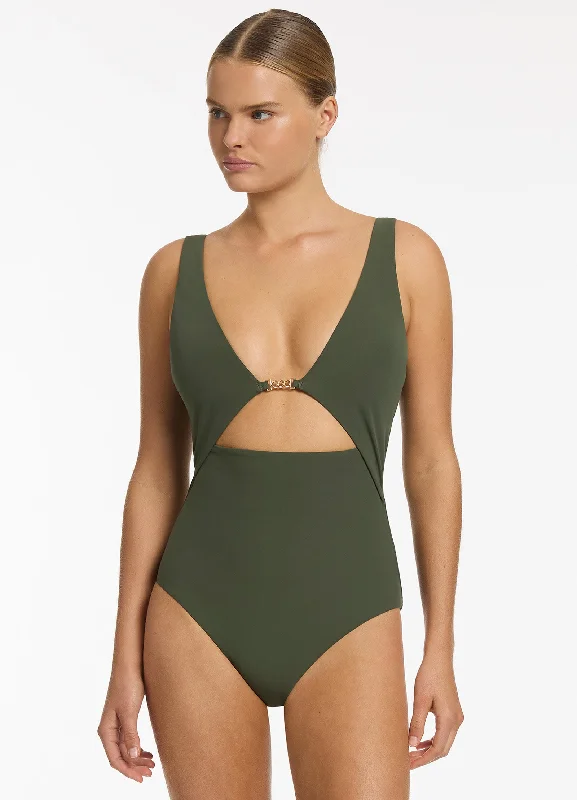 Lien Plunge One Piece - Olive