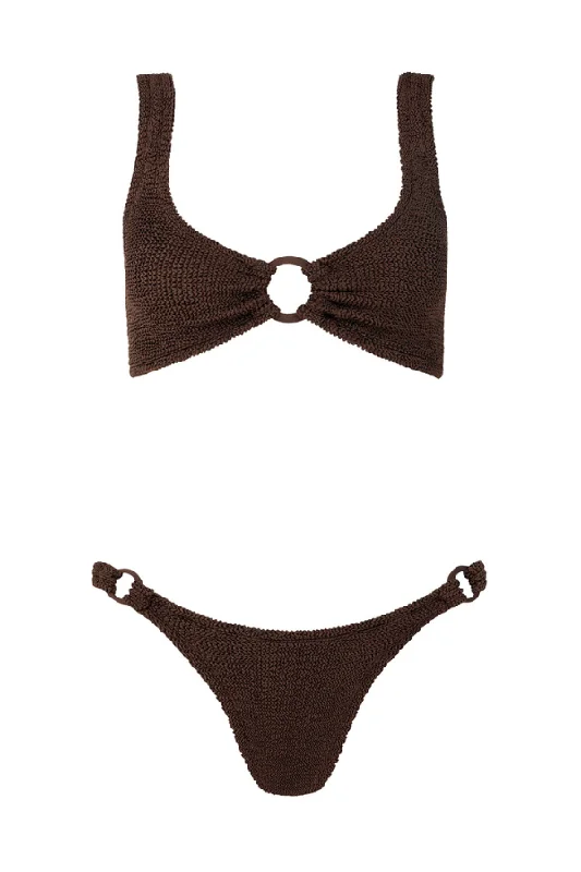 Hallie Bikini Metallic Chocolate