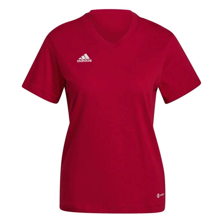 adidas Women's Entrada 22 Crew Neck Poly Tee - Red