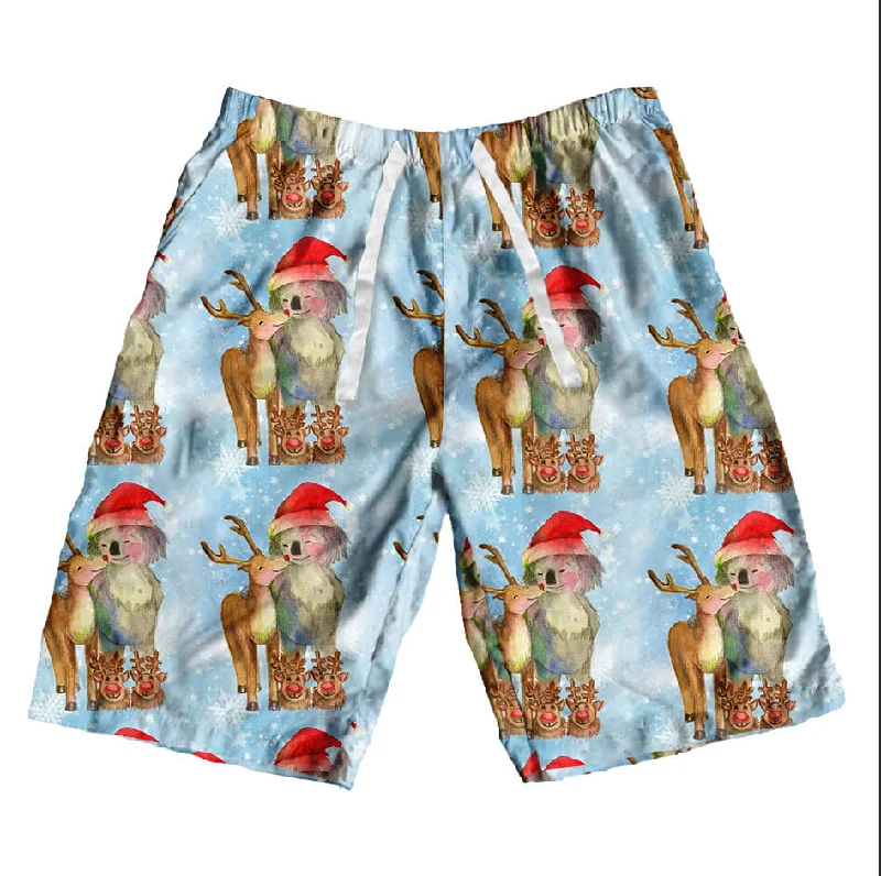 Reindeer Koala Men's Sleep Shorts