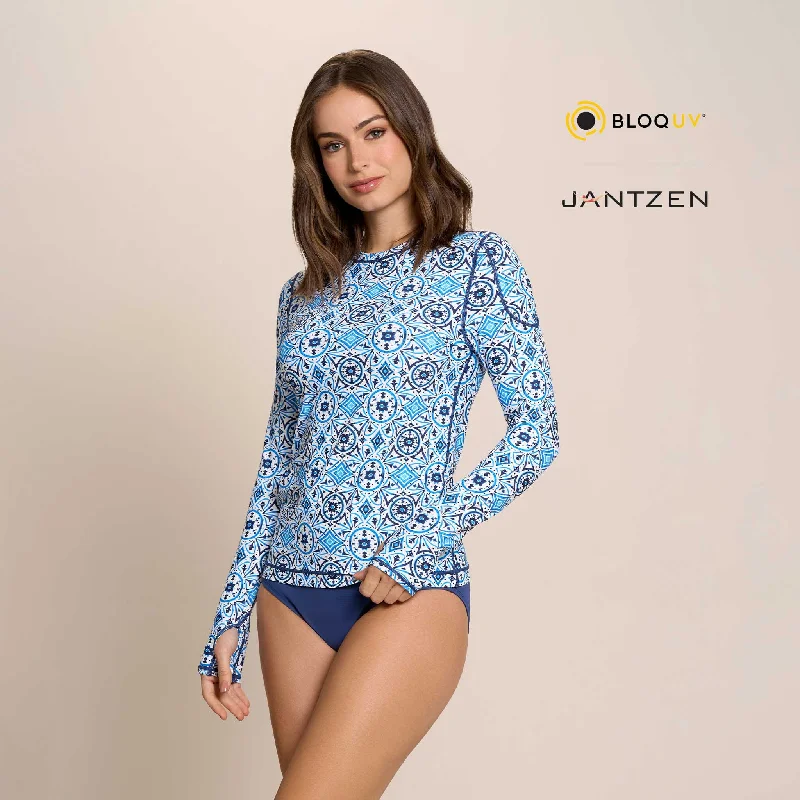 MOROCCAN TILES 24/7 SWIM RASH GUARD TEE TOP