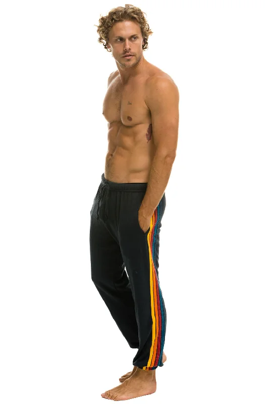 5 STRIPE SWEATPANTS - CHARCOAL