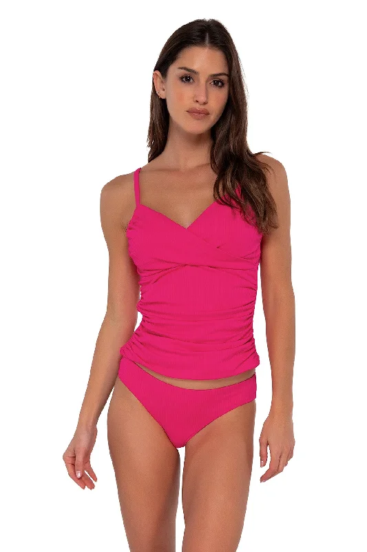 Sunsets Begonia Sandbar Rib Simone Tankini Top