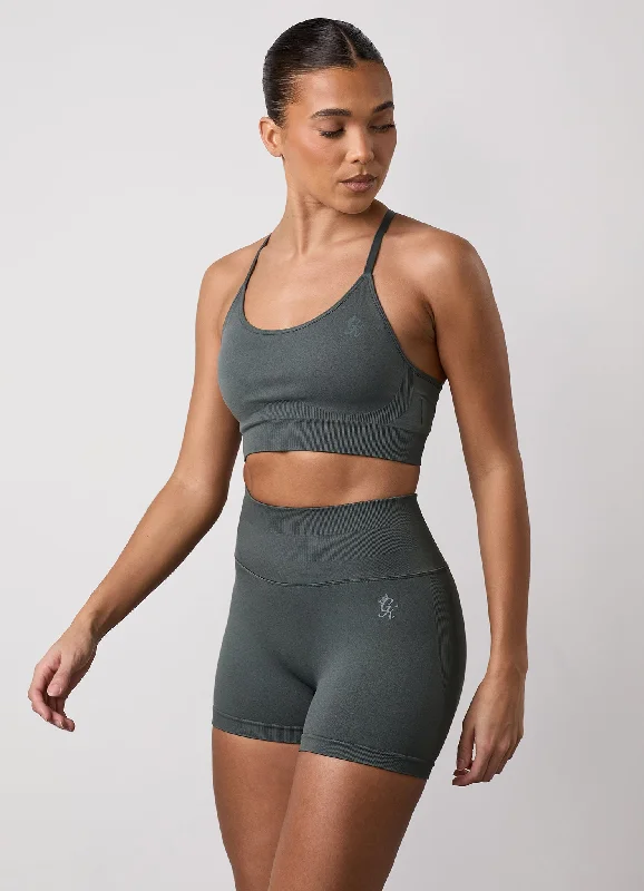 Gym King Sculpt Seamless Bra - Green Smoke