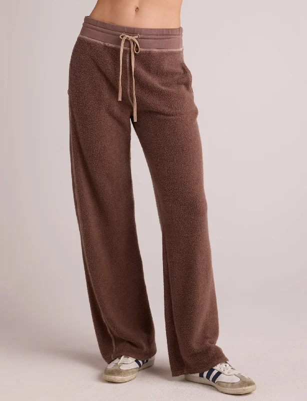 French Terry Wide Leg Sweatpant, Mocha Mist