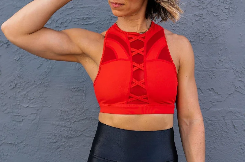 Chestee The Erika - Cherry Red Sports Bra