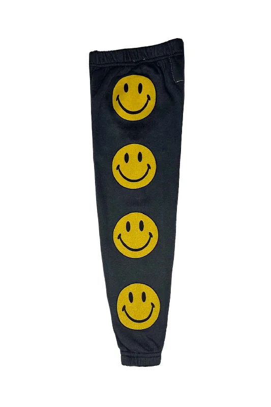 KID'S SMILEY 2 SWEATPANTS - CHARCOAL