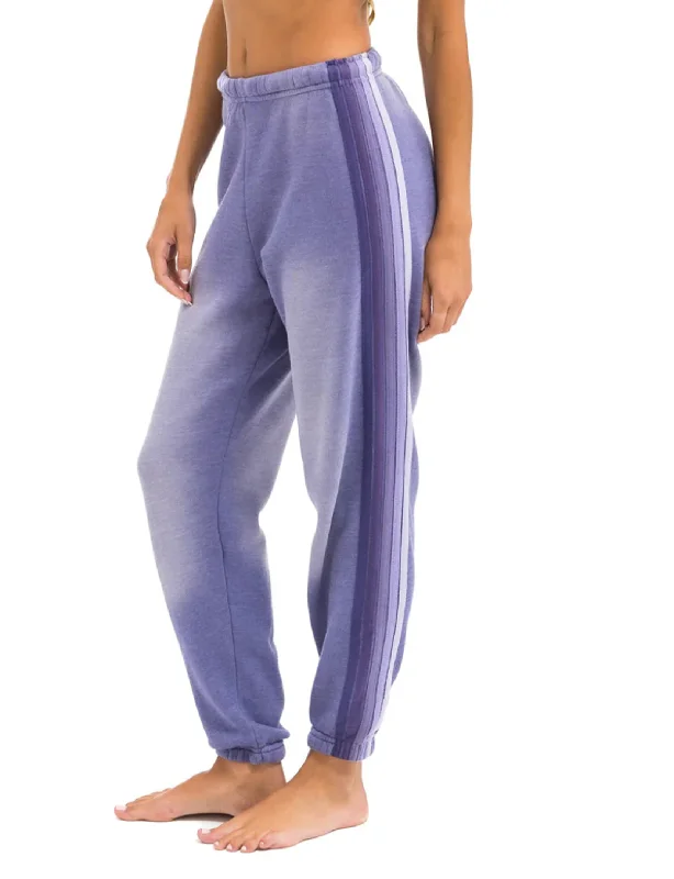 5 Stripe Women's Sweatpants, Faded Grape