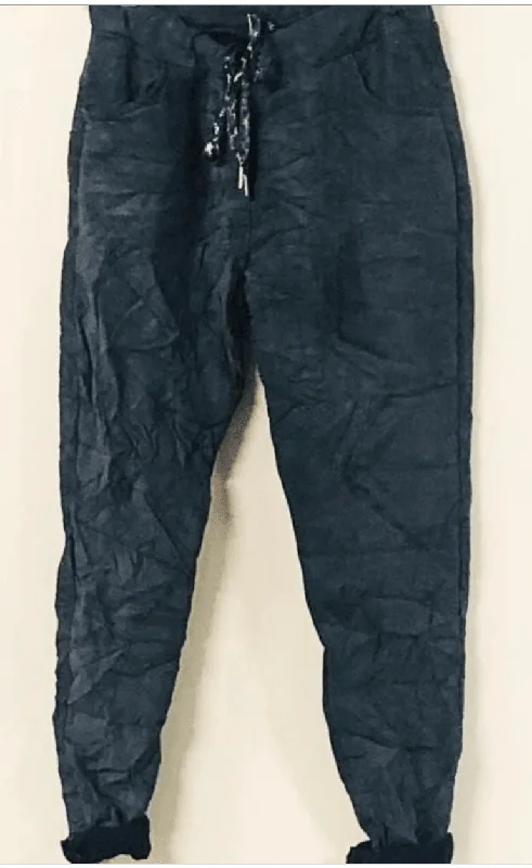 Suede Italian Jogger Pants in Charcoal By Venti6 6175-SUEDE