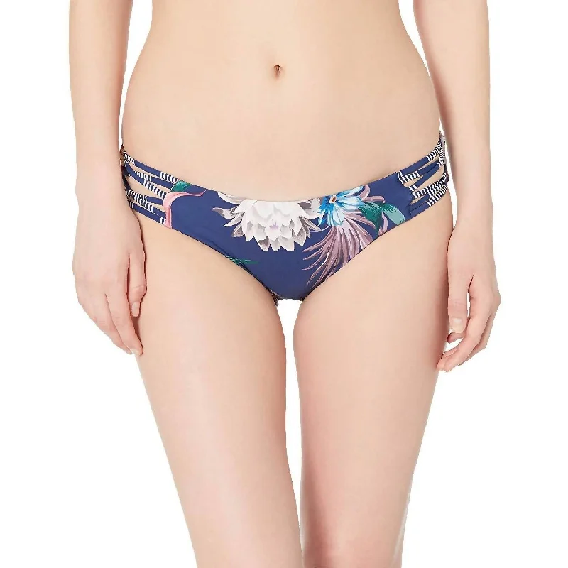 Strappy Bikini Bottom In Off Tropic Navy