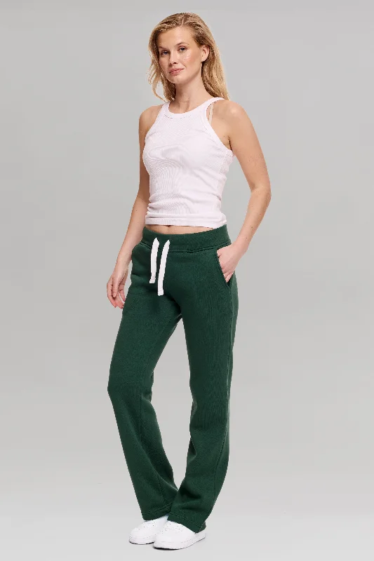 Sweatpant Jente Straight Leg Varsity Green