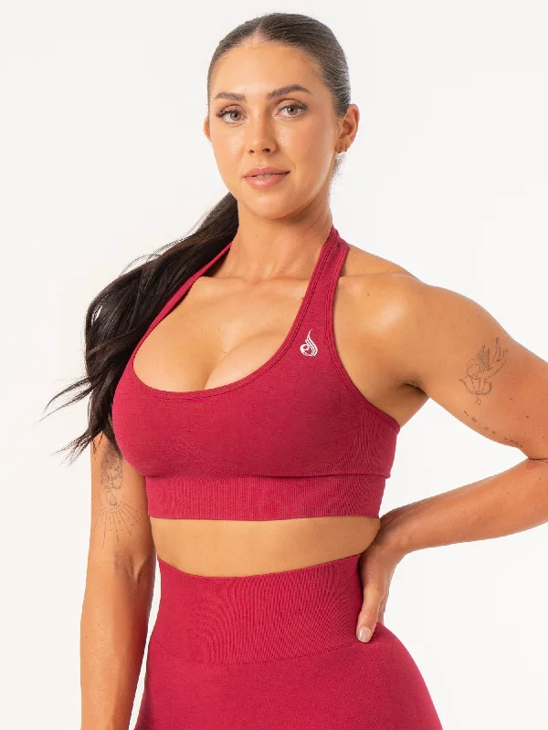 Contour Halter Bra - Berry Marl