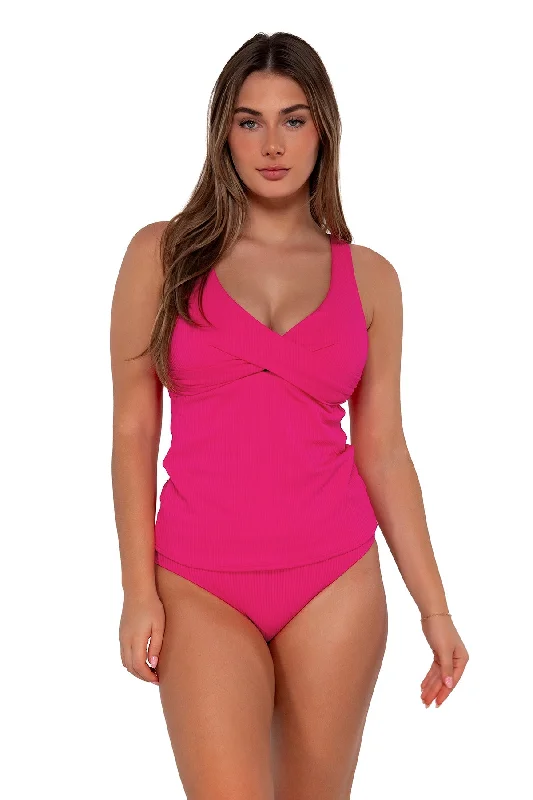 Sunsets Begonia Sandbar Rib Elsie Tankini Top