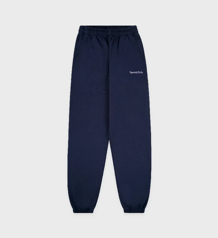 Serif Logo Sweatpant - Navy/White