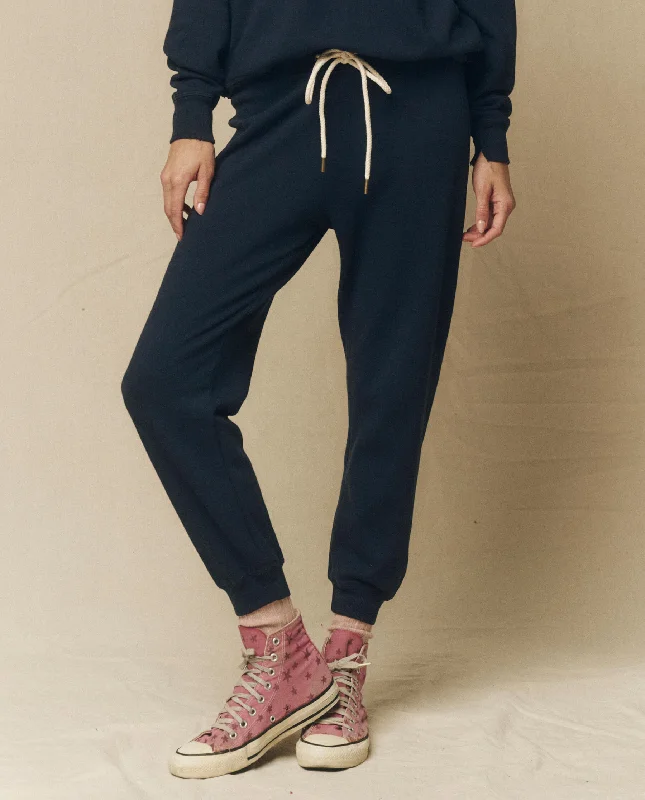 The Cropped Sweatpant. Solid -- True Navy