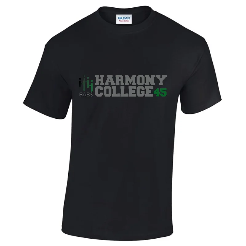 HARMONY COLLEGE 45 Large Logo T-Shirt (Black)