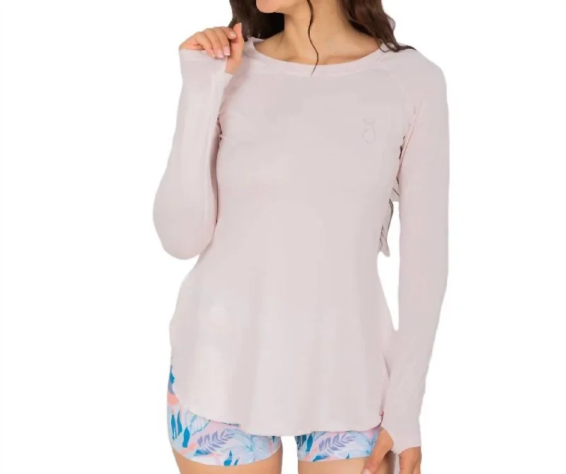 Solid Flowy Performance Top In Baby Pink