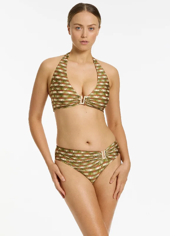 Sorella Geo D-DD Halter Bikini Top - Moss