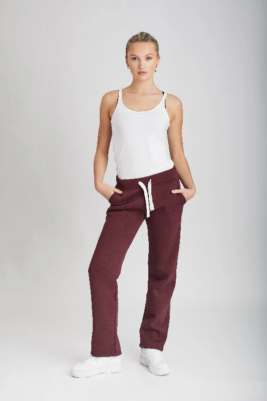 Sweatpants Jente Straight Leg Bordeaux burgunder