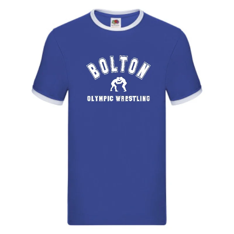 Bolton Olympic Wrestling Club Ringer T-Shirt (Royal Blue)