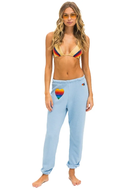 RAINBOW HEART STITCH SWEATPANTS - ICE