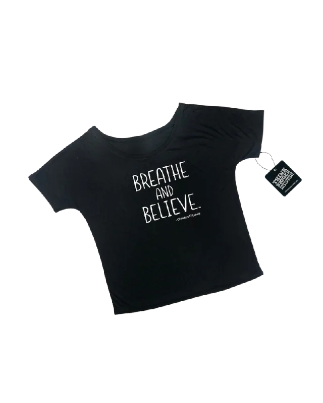 Breathe & Believe - Slouchy Tee - Black