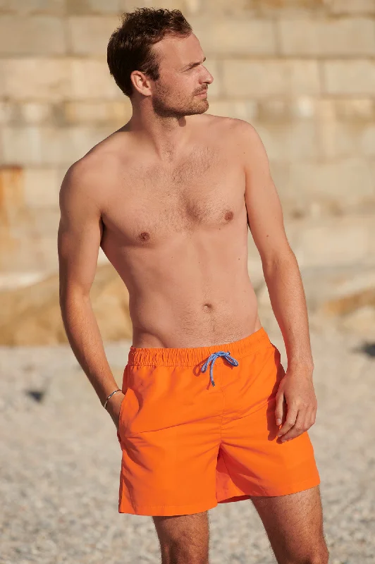 Men's Recycled Plain Swim Shorts | Plain Orange