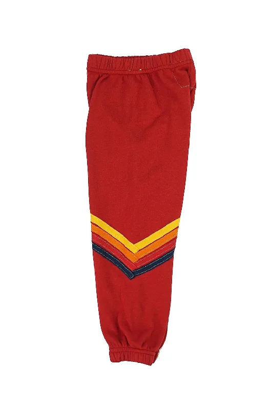 KID'S CHEVRON SWEATPANTS - RED