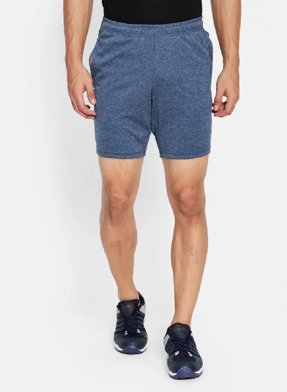 Mens NAvy Blue Self Design Short