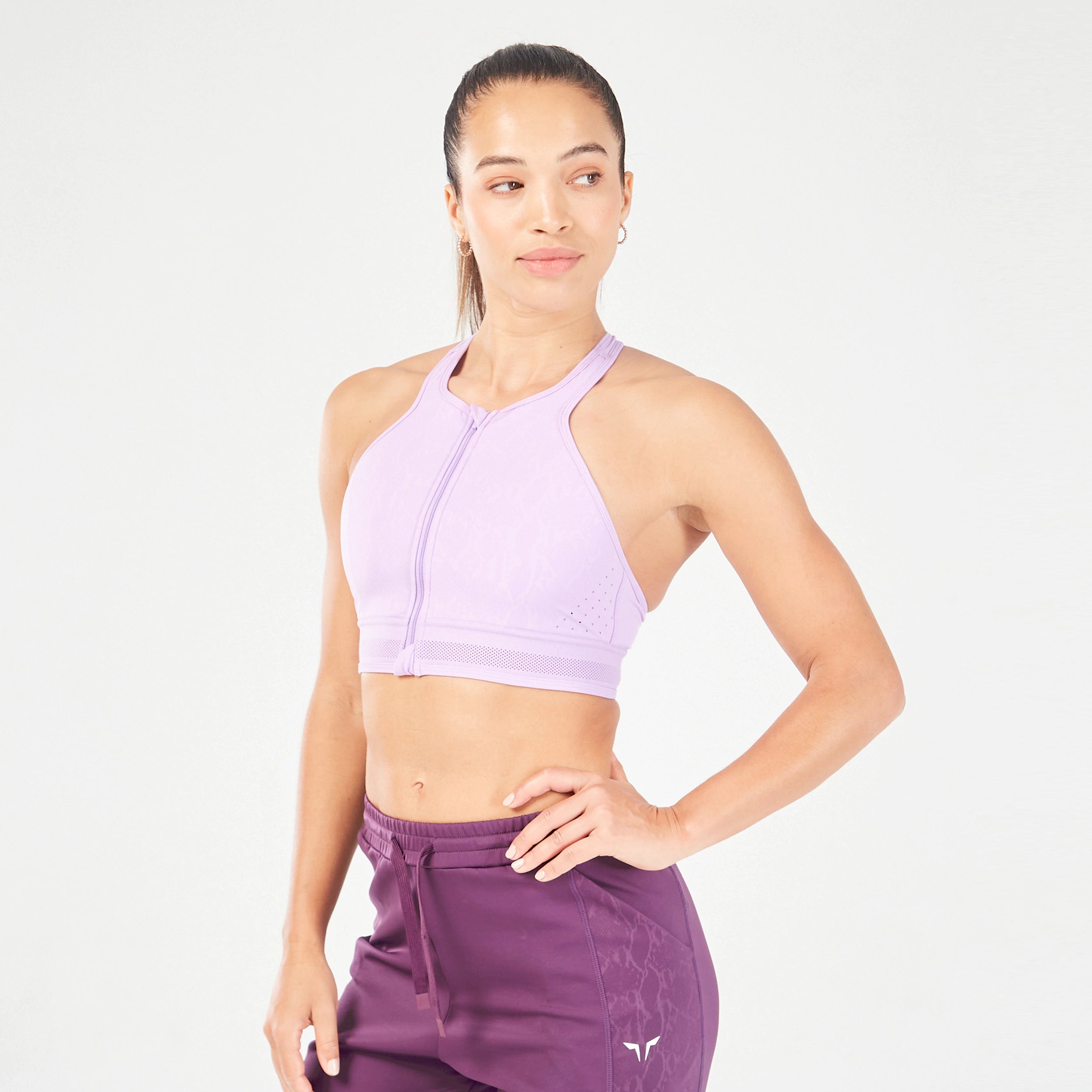 Serpent Zip Up Bra - Purple Rose