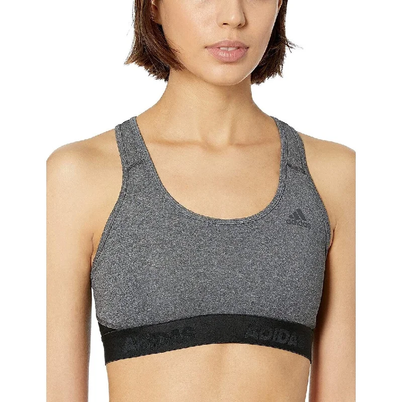 Adidas Women's Alphaskin Sports Bra Grey Size Extra Small - Black