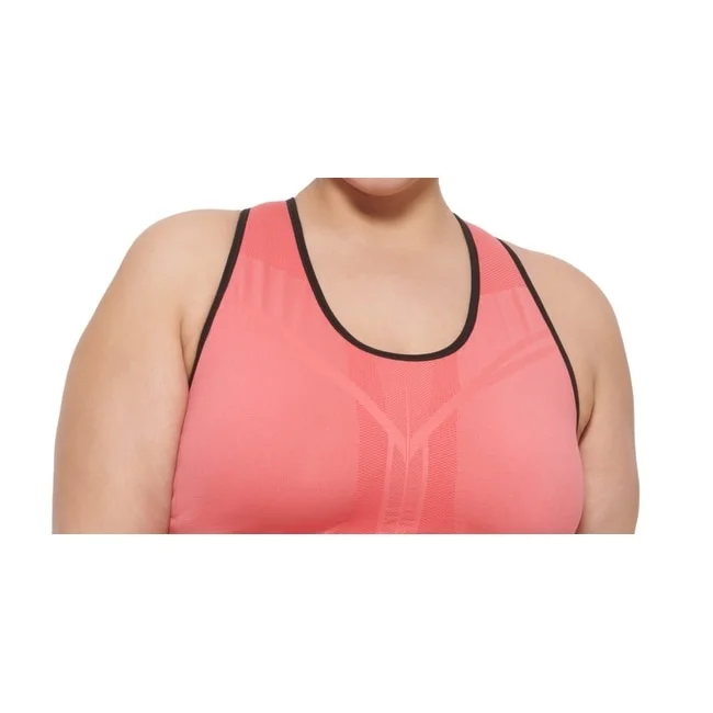 Calvin Klein Women's Performance Plus Reversible Medium Impact Sports Bra Pink Size 2X