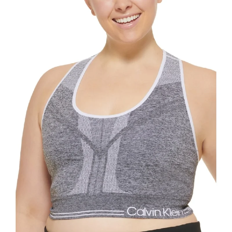 Calvin Klein Women's Reversible Impact Sports Bra Gray Size 2X